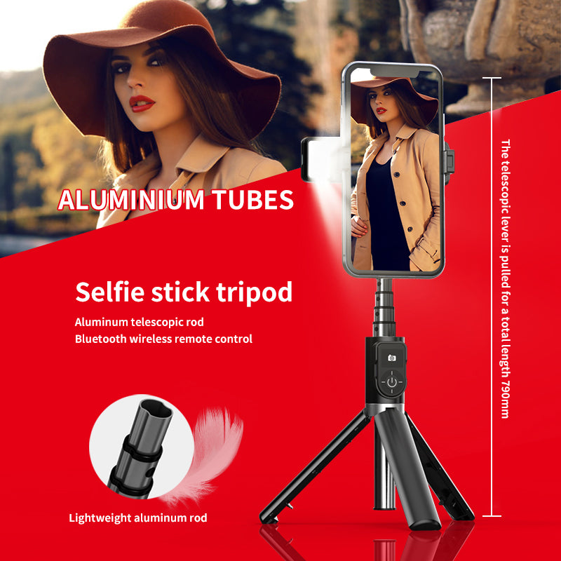 PhoneBits 4 In 1 Selfie Stick, Multifunctional Foldable Mini Bluetooth Tripod Phone Stand/ Selfie Stick with Detachable Wireless Remote Controller for Live Streaming Artifact, Extendable Mini Tripod 360° Rotatable Selfie Stick for iPhone, Samsung & Google