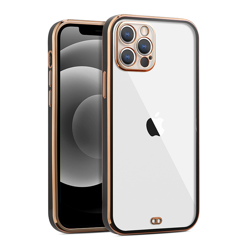 PhoneBits Slim Crystal Clear Magnetic iPhone Case with Camera Lens Protection & Electroplated Eges, TPU Transparent Shockproof iPhone Case Compatible with iPhone Chargers, Protective Wireless Charging Mobile Phone Case for iPhone, Back Case Cover