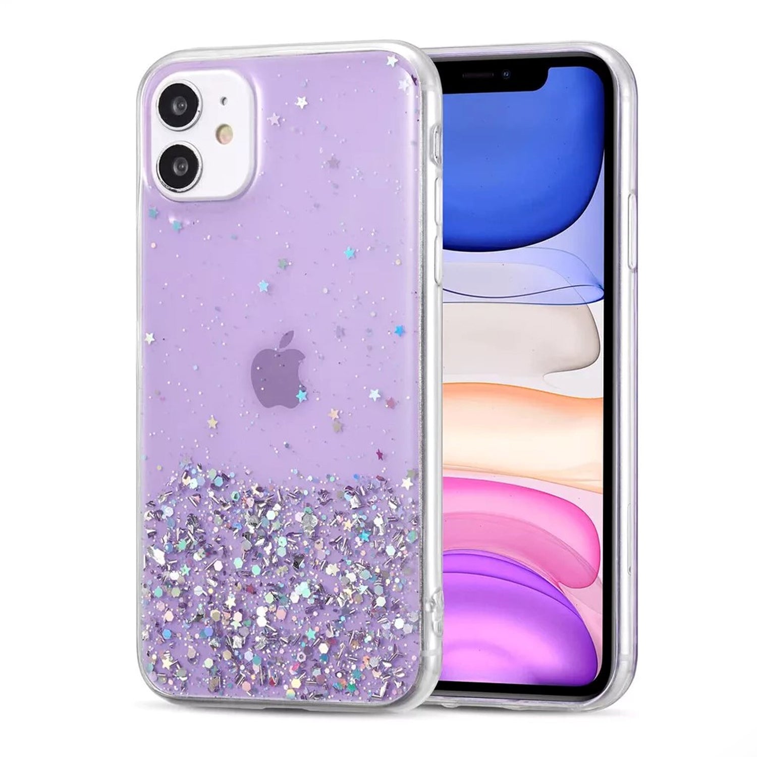 PhoneBits Slim Glittery 3D Quicksand Styling PC Magnetic iPhone Case with Chromed Camera Edge & Transparent TPU Frame, Protective Shockproof iPhone Case Compatible with iPhone Wireless Charging, Mobile Magnetic Phone Case for iPhone, Back Case Cover