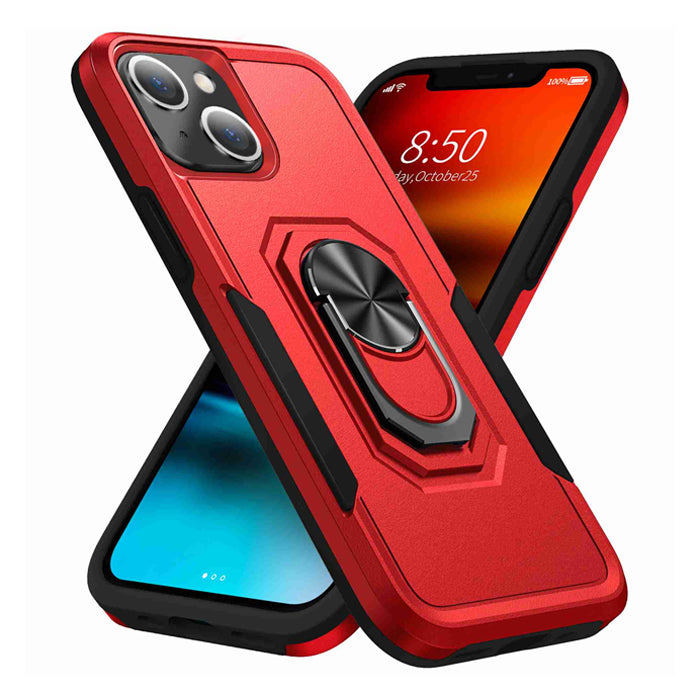 PhoneBits Ultra-Protective iPhone Case with Holder & Chromed Camera Edge, Shockproof Phone Ring Holder Case Compatible with iPhone, Mobile Phone Case with Stand for iPhone, Back iPhone Holder Case Cover