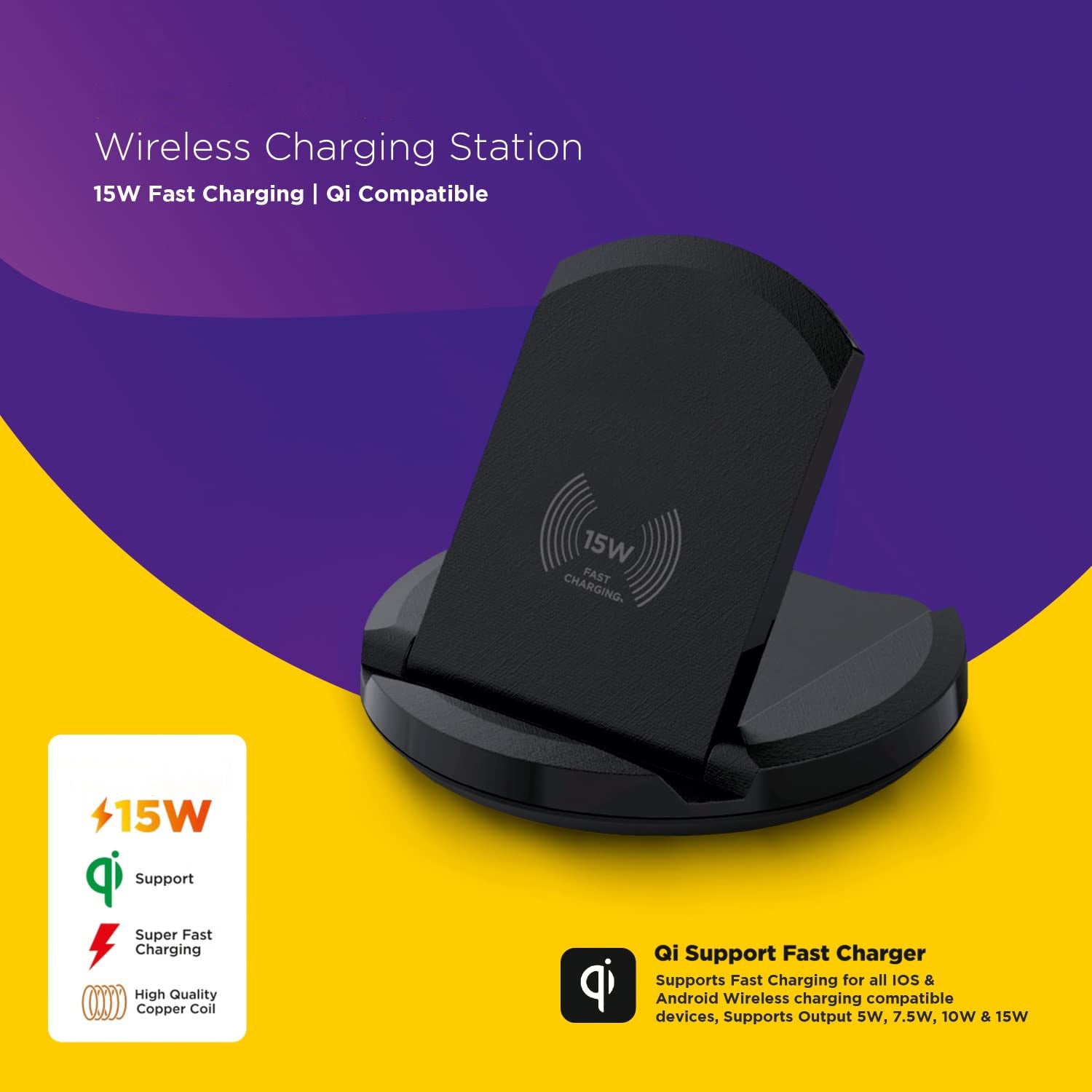 Budi 2 in 1 Wireless Charger, Dual Wireless Charging Dock