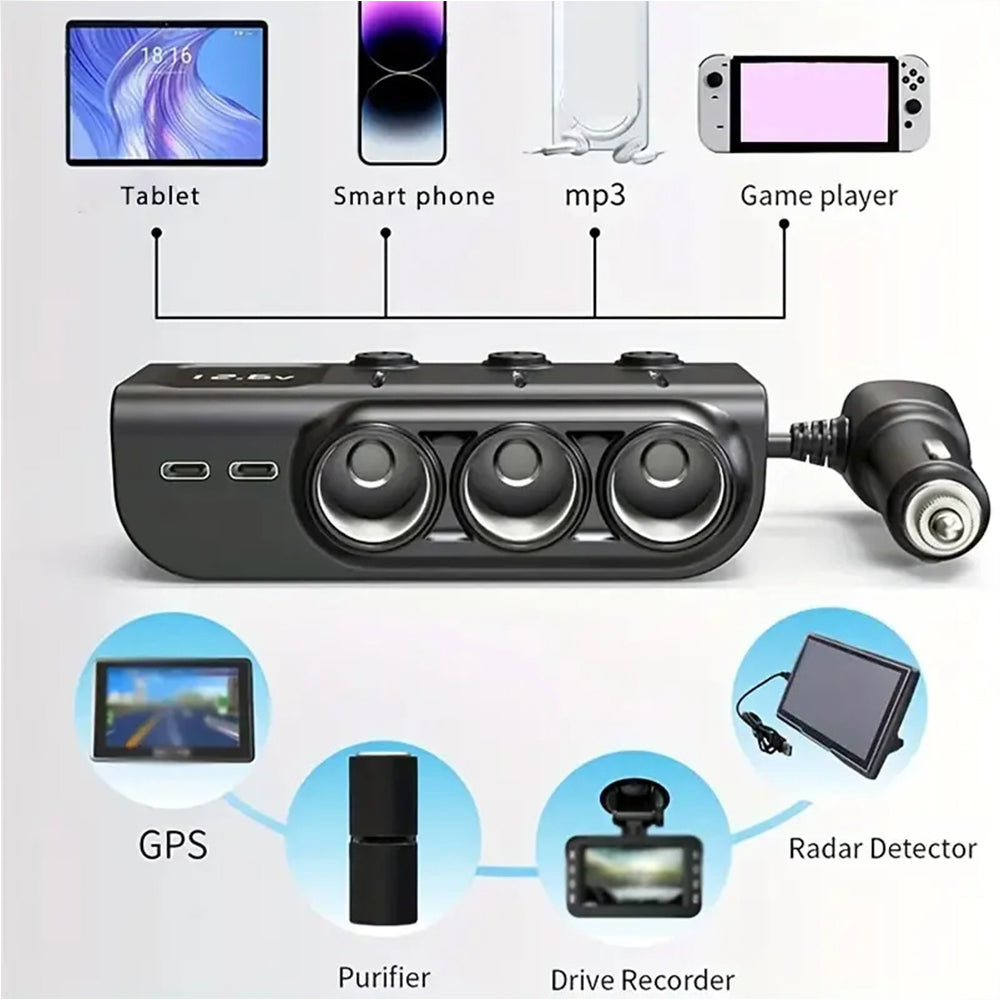 Earldom Fast In-Car Charger Splitter Model CS4