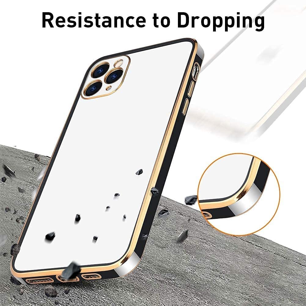 PhoneBits Slim Crystal Clear Magnetic iPhone Case with Camera Lens Protection & Electroplated Eges, TPU Transparent Shockproof iPhone Case Compatible with iPhone Chargers, Protective Wireless Charging Mobile Phone Case for iPhone, Back Case Cover