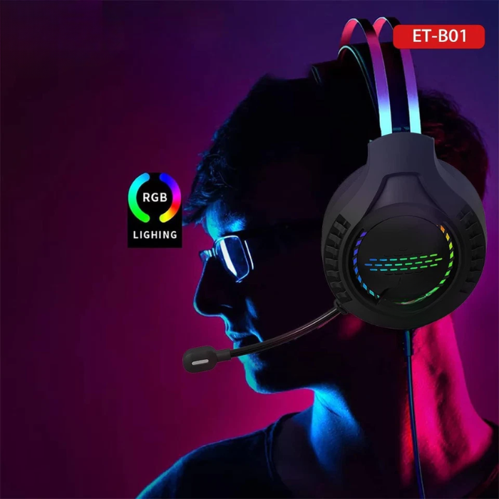 Wired Gaming Headset - Black: Lightweight, Immersive Sound