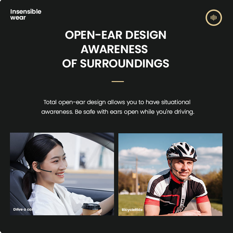 PhoneBits Open Ear Sport-Kopfhörer mit Mikrofon, Open Ear-Kopfhörer