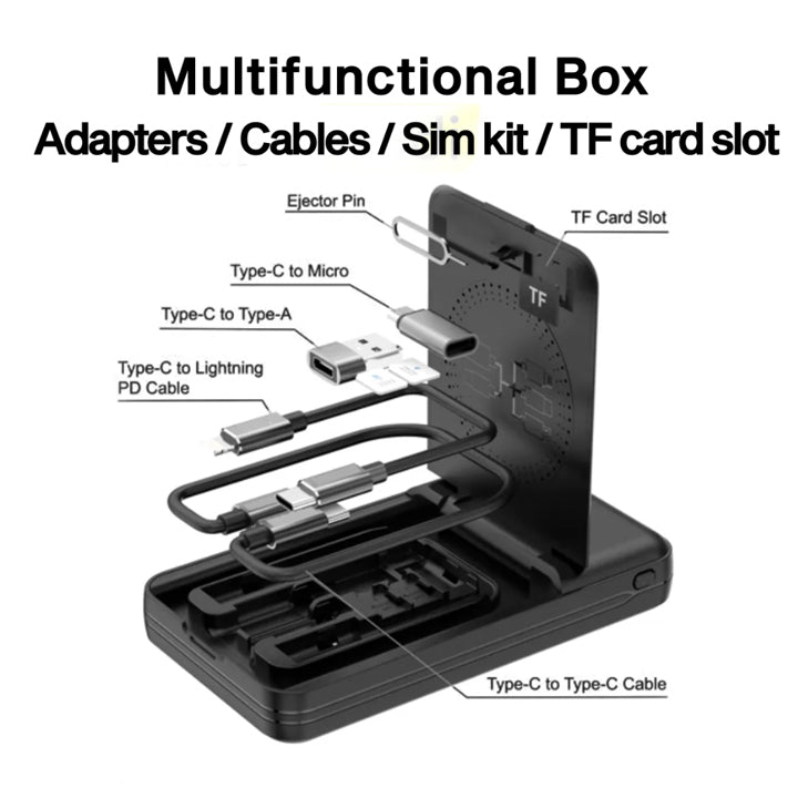 10000mAh Power Bank, Multi Functional Box with Power Bank, Wireless Charger