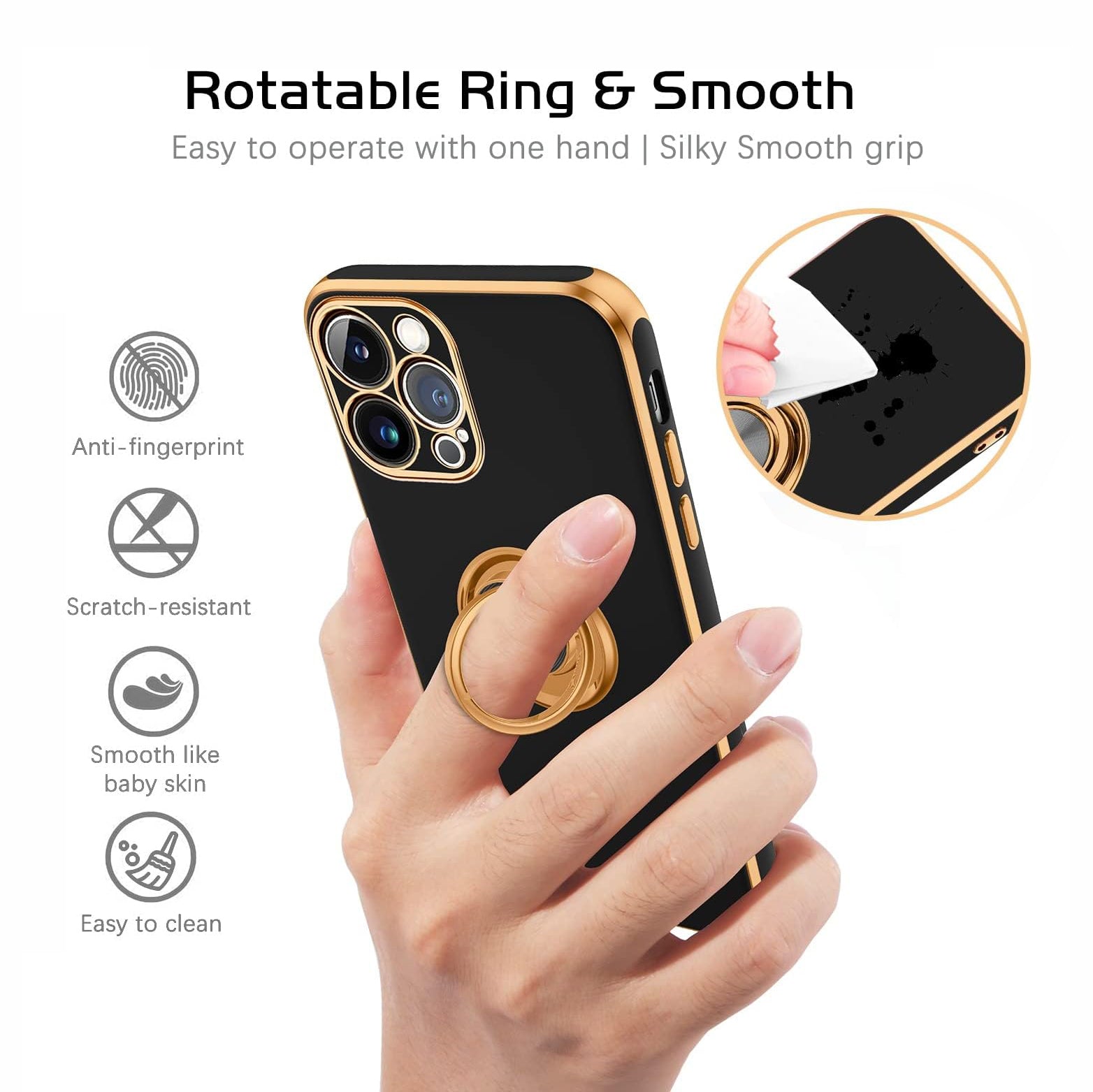 Luxe magnetische ringtelefoonhoes voor iPhone