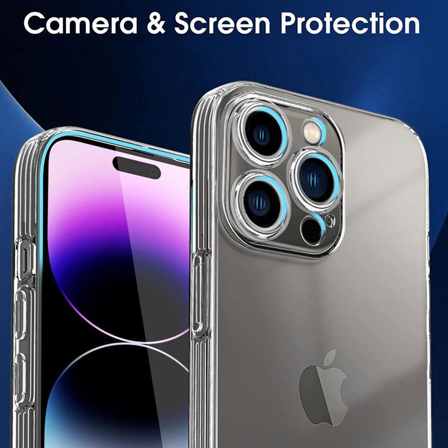 PhoneBits Slim Ultra Crystal Clear Glass Ceramic iPhone Case with Camera Lens Protection, Transparent Shockproof iPhone Case Compatible with iPhone Chargers, Protective Mobile Phone Transparent Case for iPhone, Clear iPhone Back Case Cover