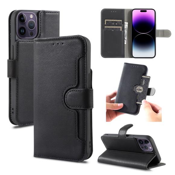 PhoneBits Luxury Vegan Leather Wallet Flip Case Compatible with iPhone, Protective Shockproof iPhone Case with Stand, iPhone Wallet Case with Card Holder, Mobile Phone Card Holder Case, Back Case Cover