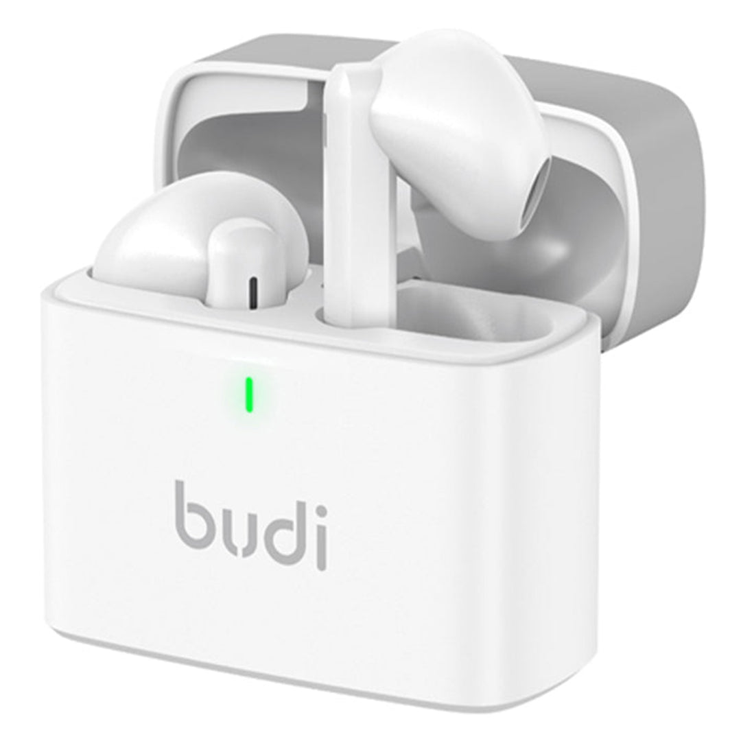 Budi True Wireless Bluetooth Earbuds - Heavy Bass Stereo In-Ear Earbuds with Mic, Noise-Cancelling Headphones, Premium Wireless Earphones for Music & Calls