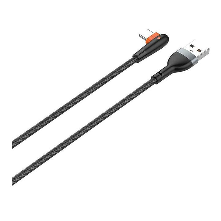 90 graden type C-kabel, snel type C-oplaadsnoer met rechte hoek, elleboog USB A naar type C-oplaadkabel