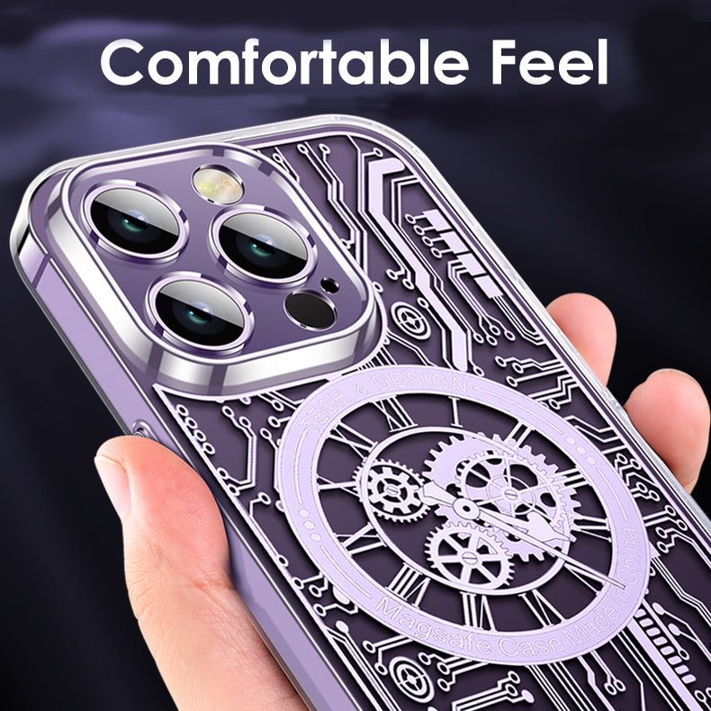 Luxury Mechanical Printed MagSafe Case with Camera Protection for iPhone