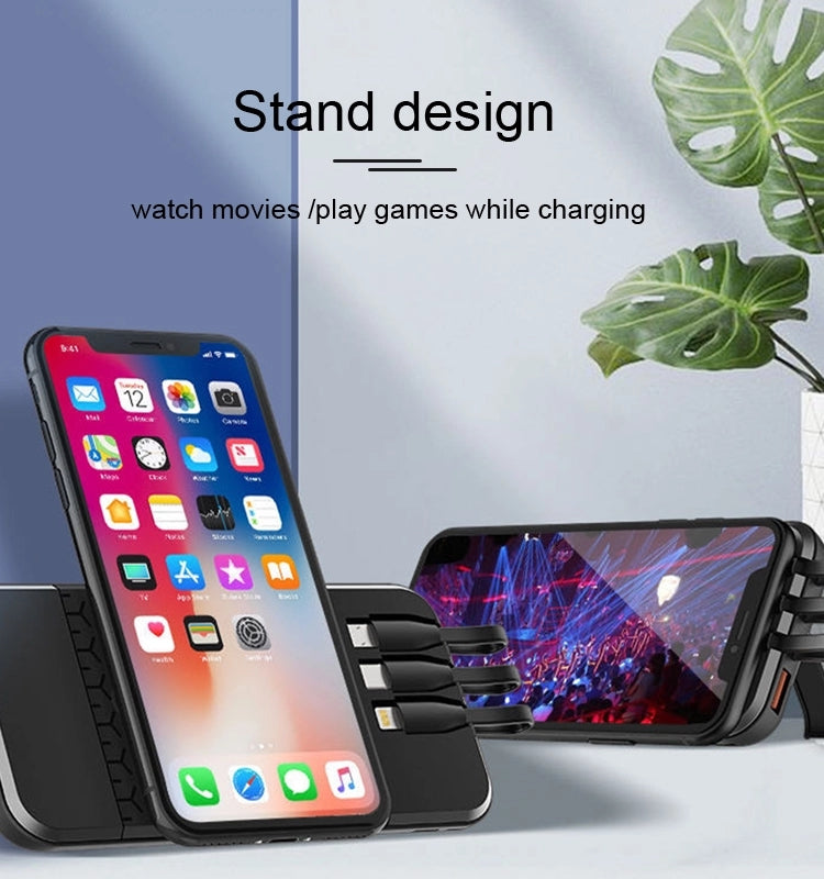 Budi Octopus draagbare powerbank 10000mAh, multi-oplaadbare powerbank met USB, draadloos opladen en 3 ingebouwde kabelsets (type-C, micro, lightning), draagbare oplader MagSafe powerbank, PD snel opladende magnetische powerbank voor iPhone/smartphone