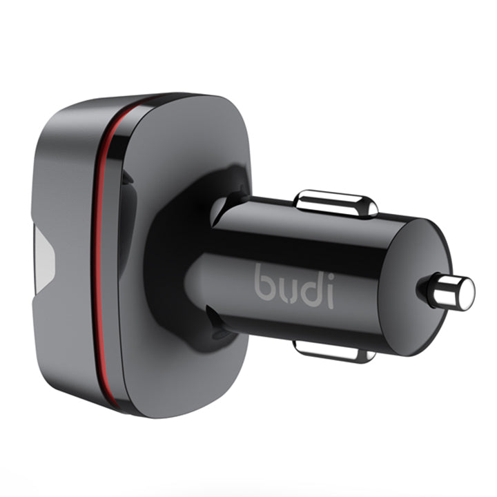 Budi autotelefoonoplader, dubbele poorten USB C PD en enkele USB A, autolader met LED-indicator, autoladeradapter