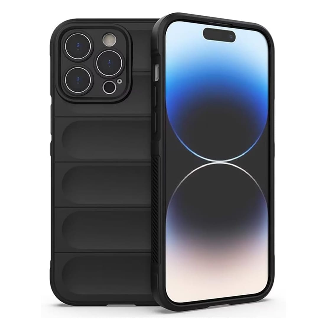 PhoneBits Matte Flexible Silicone Magic-Shield iPhone Case with Camera Lens Protection, Protective Shockproof iPhone Case Compatible with Wireless Charging, Magnetic Mobile Phone Case, Back Case Cover