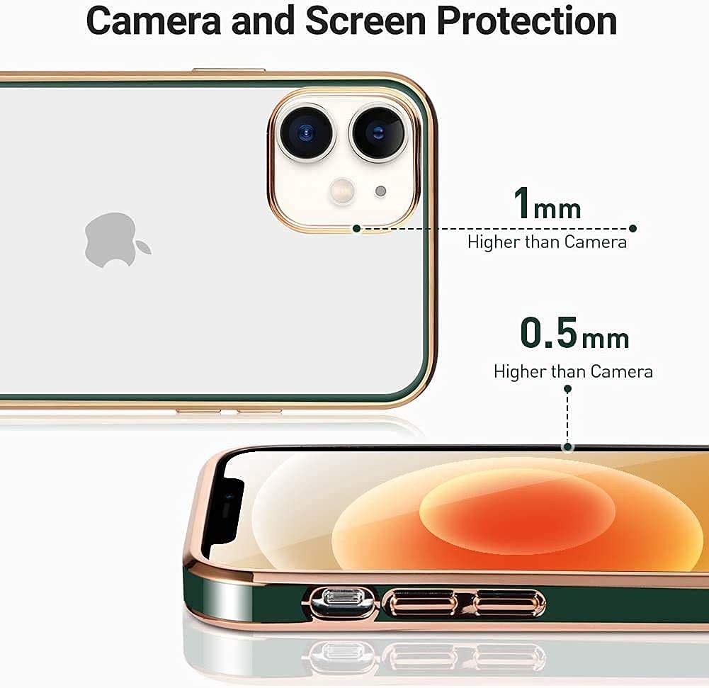 PhoneBits Slim Crystal Clear Magnetic iPhone Case with Camera Lens Protection & Electroplated Edges, TPU Transparent Shockproof iPhone Case Compatible with iPhone Chargers, Protective Wireless Charging Mobile Phone Case for iPhone, Back Case Cover