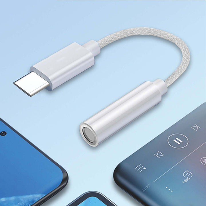 USB C naar 3,5 mm hoofdtelefoonaansluitingadapter, AUX-adapter voor USB C-apparaten