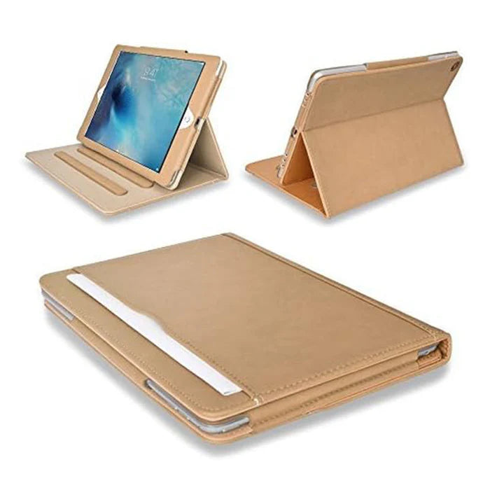 PhoneBits Luxuriöse, schlanke iPad-Hülle aus PU-Leder mit praktischem Stift- und Kartenhalter, stoßfeste iPad-Hülle mit Klappständer im Buchdesign, Folio-Ständerhülle für iPad-Tablet, faltbare Tablet-Hülle für iPad, schützende iPad-Tab-Abdeckung