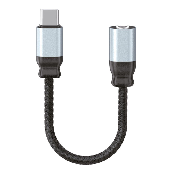 USB C naar 3,5 mm hoofdtelefoonaansluitingadapter, 3,5 mm jack aluminium adapter