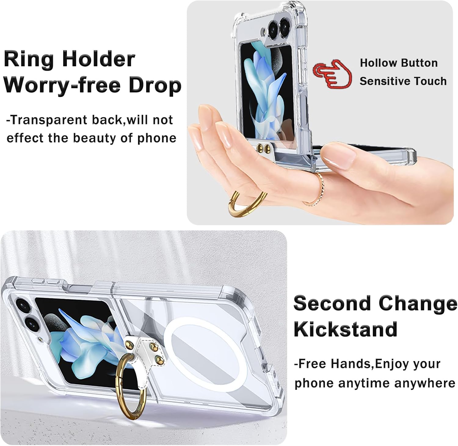 Magnetische ringstandaardhoes voor Samsung Galaxy Z-serie