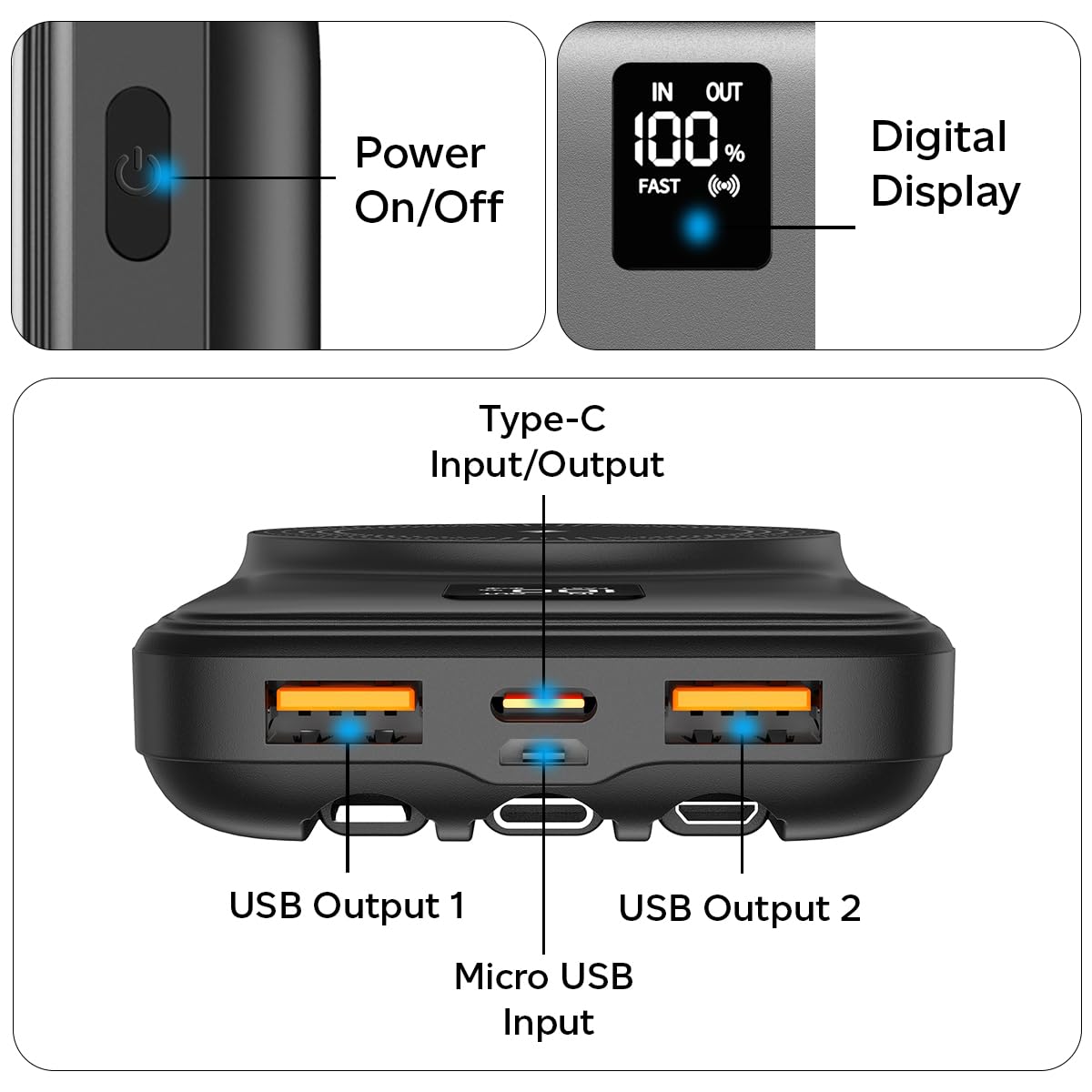 20W Magsafe Wireless Charging Power Bank 10000mAh/ 20000mAh