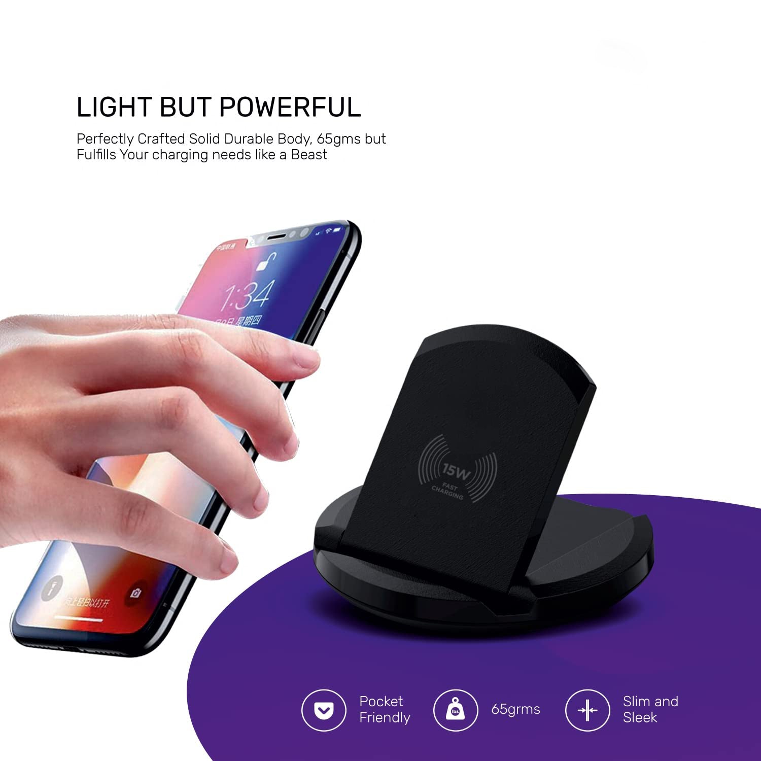 Budi 2 in 1 Wireless Charger, Dual Wireless Charging Dock