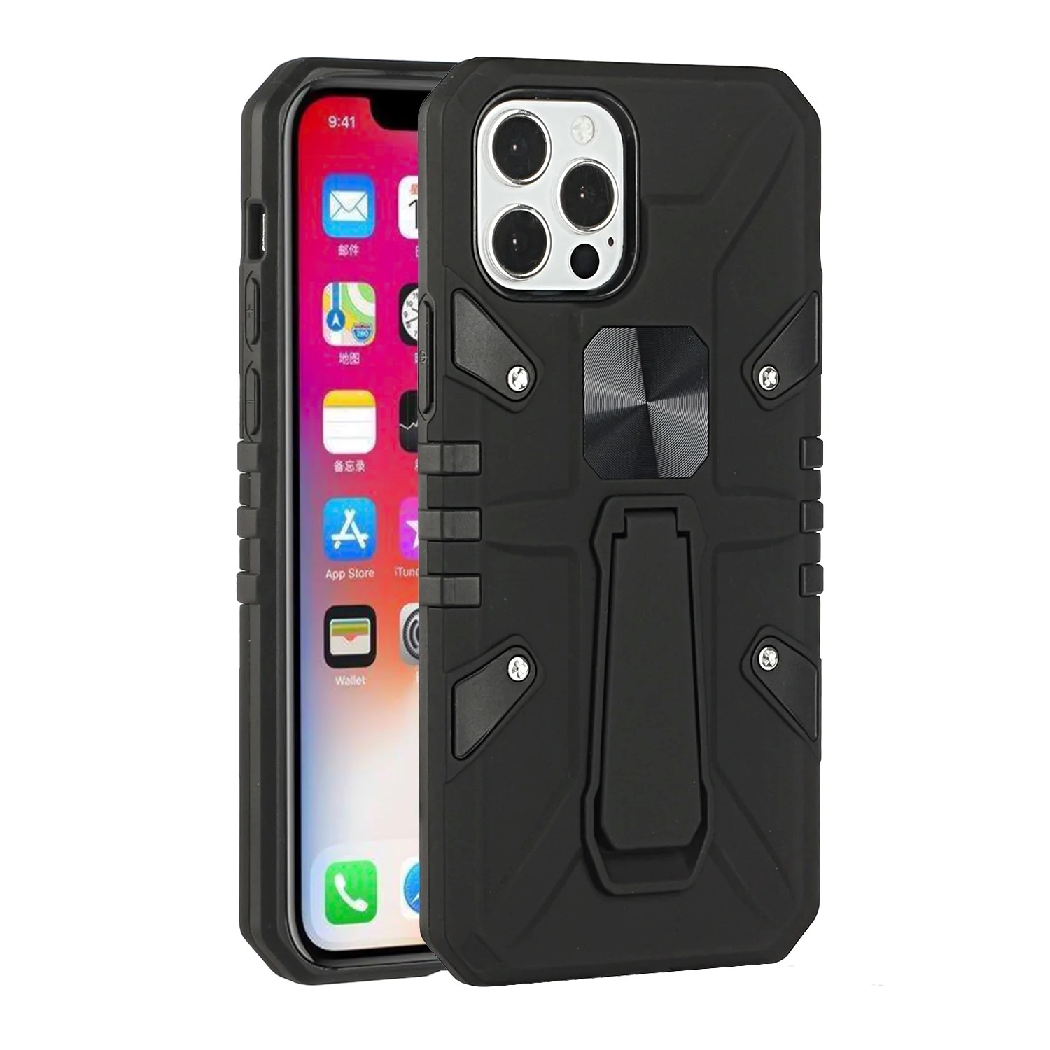 Force Magnetic Tough Kickstand Hybrid Case Cover For iPhone