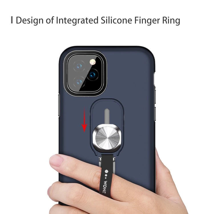 PhoneBits Ultra-Protective Magnetic iPhone Case with Ring Holder, Silicone Strap & Chromed Camera Edge, Shockproof iPhone Holder Case Compatible with iPhone Magnetic Car Mount, Mobile Phone Case with Stand, Magnetic Back Holder Cover Case for iPhone