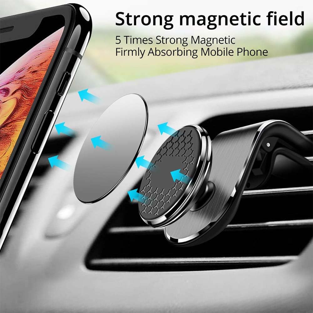 PhoneBits Magnetic Car Phone Holder, Air Vent MagSafe Car Mount Holder Compatible with iPhone/ Smartphones, In Car Phone Mount Holder, Magnetic Wireless Mobile Phone Holder for Car