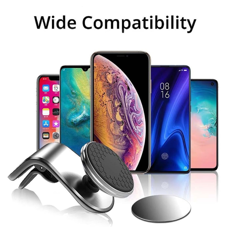 PhoneBits Magnetic Car Phone Holder, Air Vent MagSafe Car Mount Holder Compatible with iPhone/ Smartphones, In Car Phone Mount Holder, Magnetic Wireless Mobile Phone Holder for Car