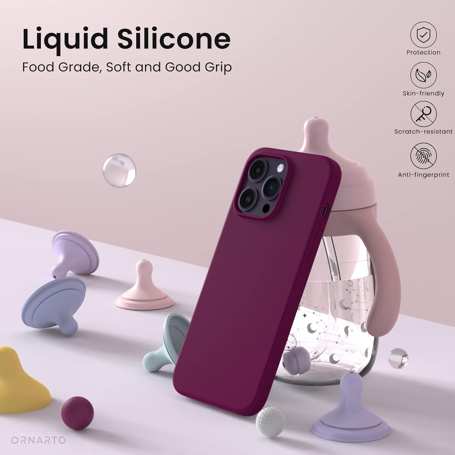 iPhone-model Zacht mat siliconen hoesje Felroze