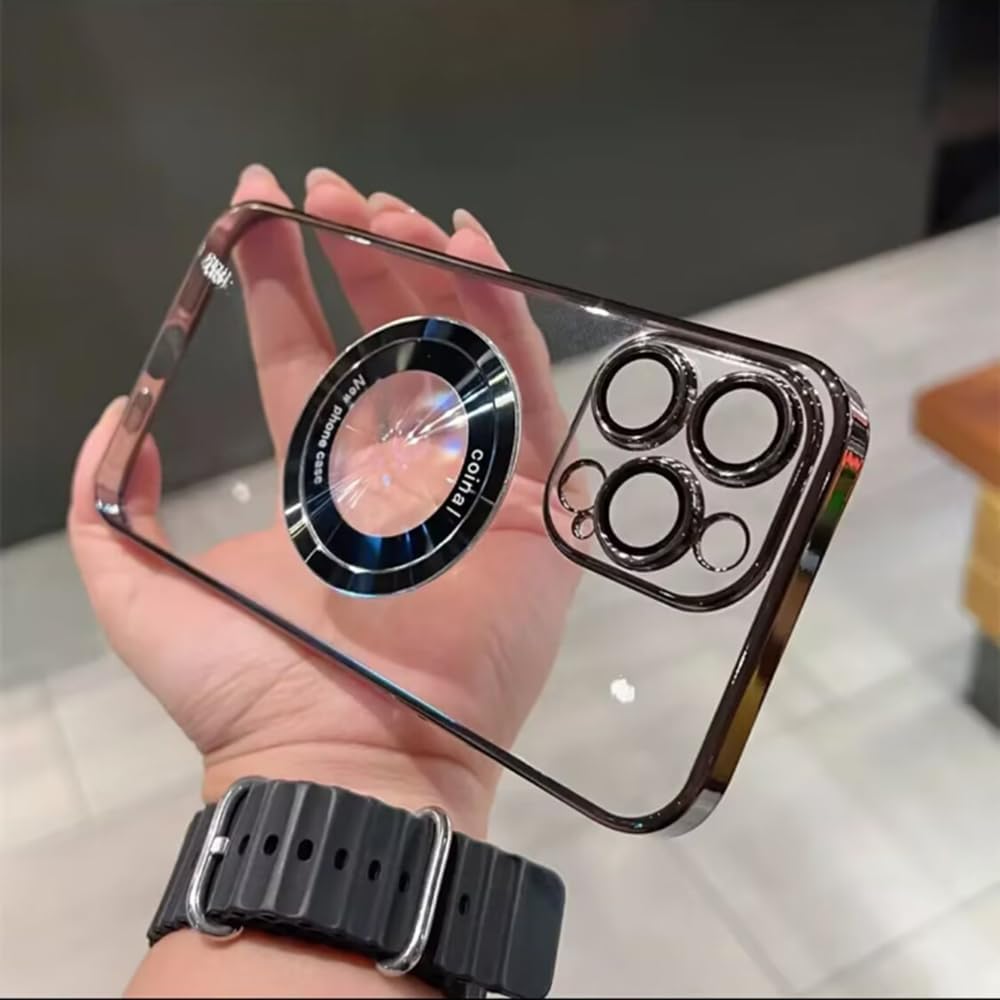 Luxury Transparent Magsafe Case with Camera Lens Protection for iPhone