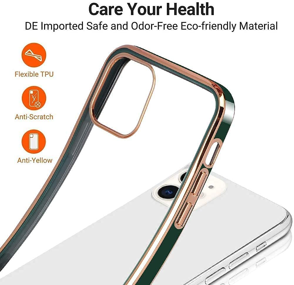 PhoneBits Slim Crystal Clear Magnetic iPhone Case with Camera Lens Protection & Electroplated Edges, TPU Transparent Shockproof iPhone Case Compatible with iPhone Chargers, Protective Wireless Charging Mobile Phone Case for iPhone, Back Case Cover