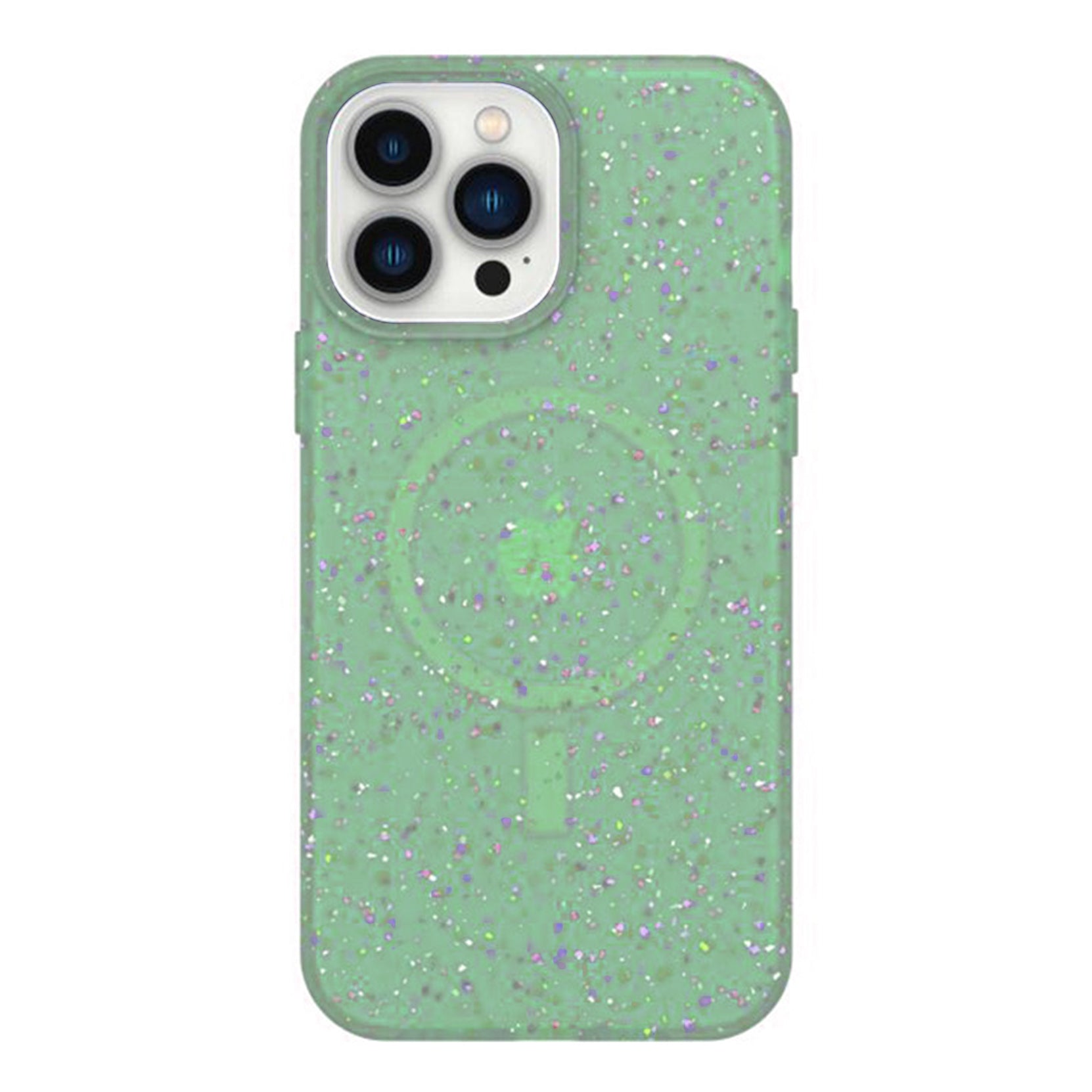 Ultra-Slim Stylish Glittery Silicone MagSafe Back Case for iPhone