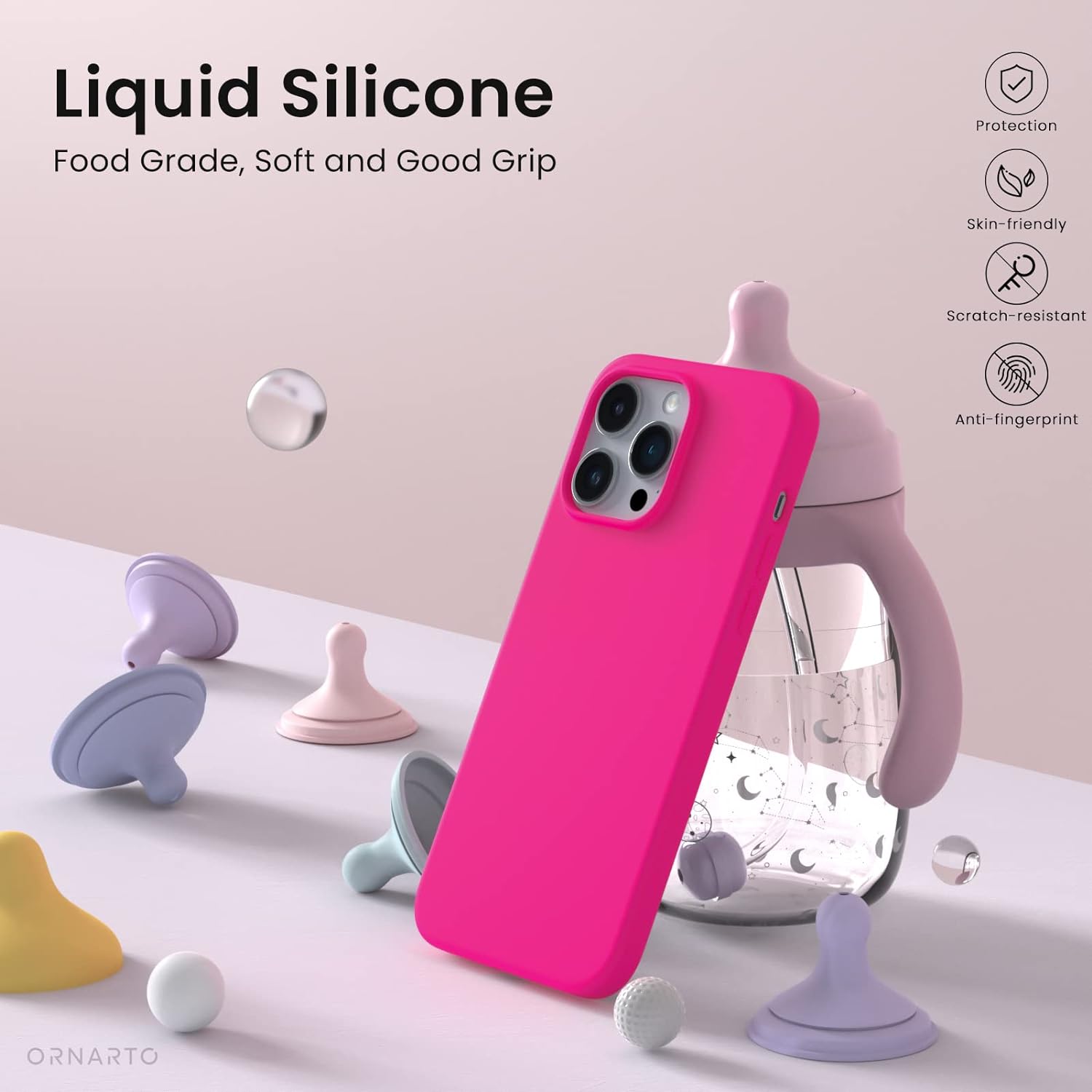 Weiche, matte Silikonhülle für iPhone-Modell, Pink
