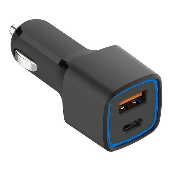 Dual Car Charger with PD USB C + Q.C3.0 USB A Ports