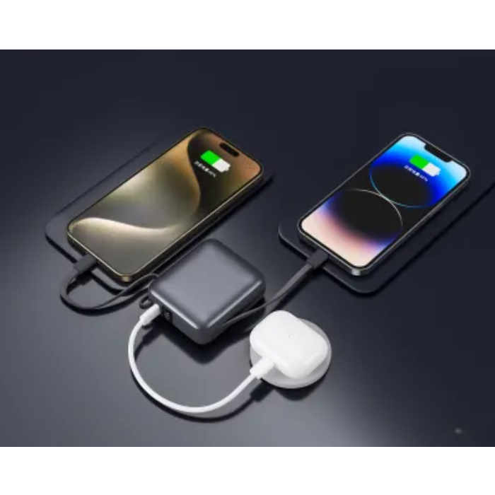PhoneBits 10000mAh Mini Power Bank with Cables