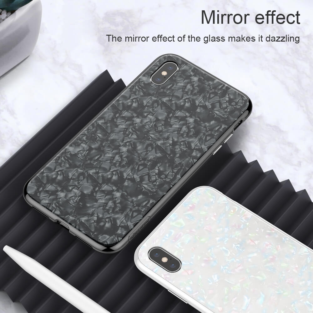 Premium Smooth & Shiny Marble Pattern Hard Glass Back Case Cover for iPhone