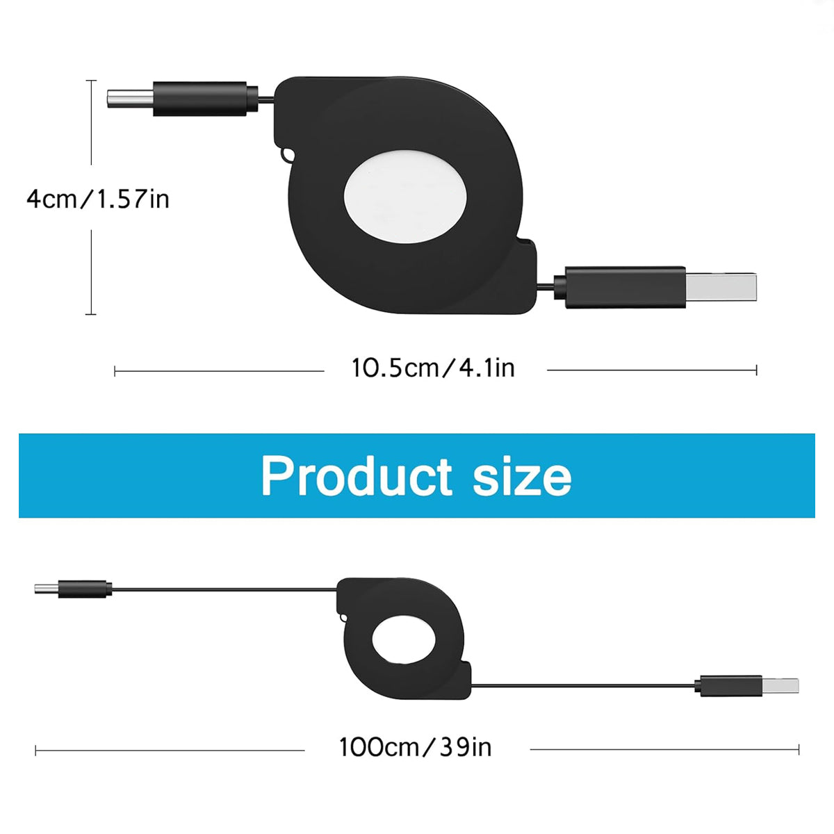 Budi USB C to Lightning Charger Retractable Cable, PD Type C to Lightning Cable, Fast Phone Charging & Data Cable, USB C to iPhone Charging Adapter Cable, USB C to Lightning Charger Cord & Data Sync Cable for iPhone