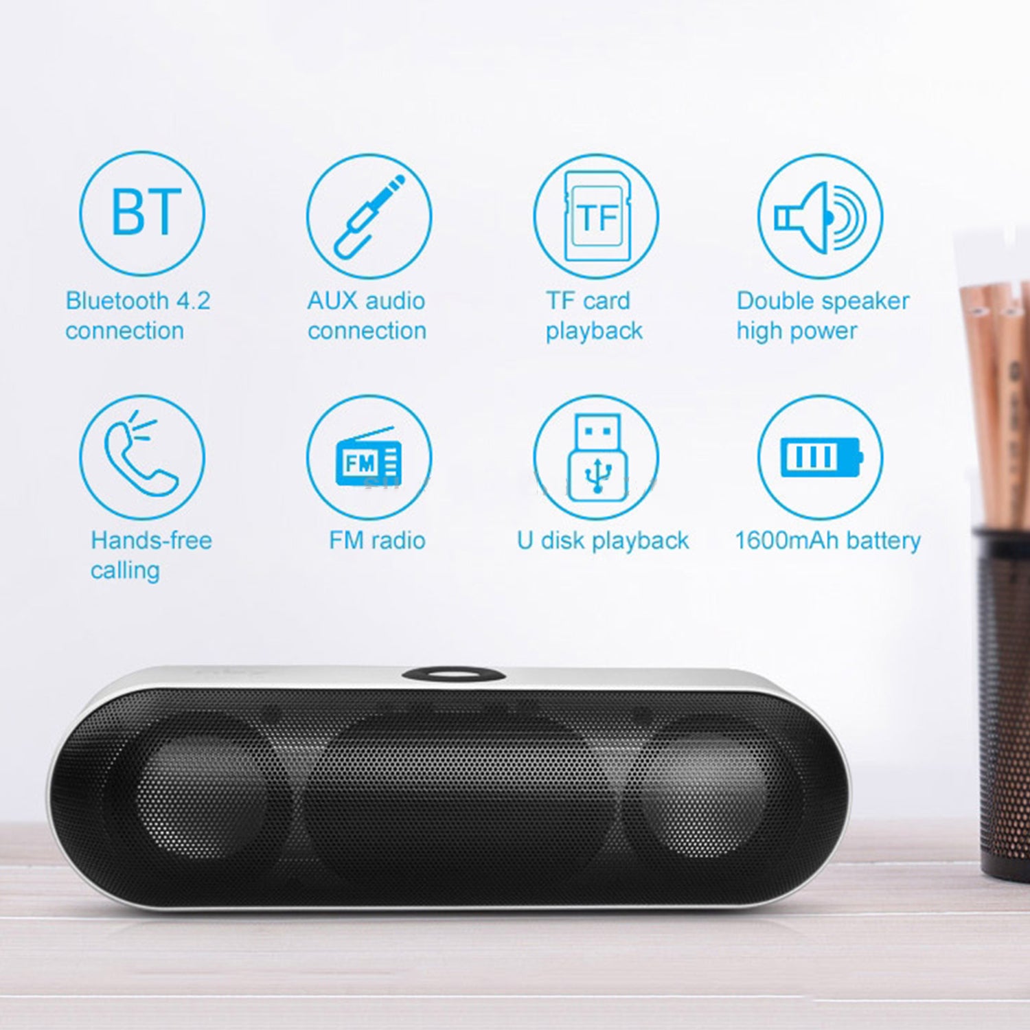 Portable Wireless Speaker Long-life Built-In Rechargeable Battery