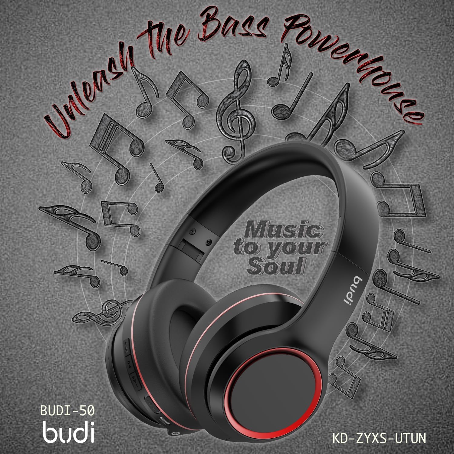 Kabelloser Kopfhörer mit Bass-Stereo, faltbarer kabelloser Bluetooth-Kopfhörer von Budi