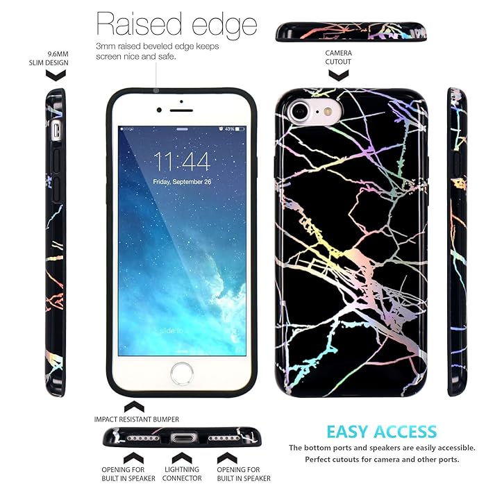 Corner TPU Marble Design Case For iPhone