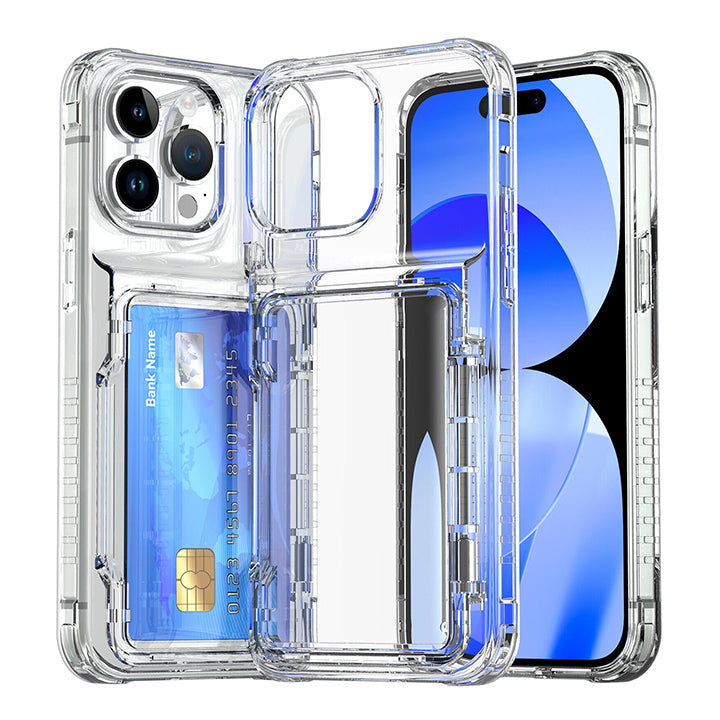 Multifunctional Transparent Wallet Case with Kickstand Card Slot for iPhone combined