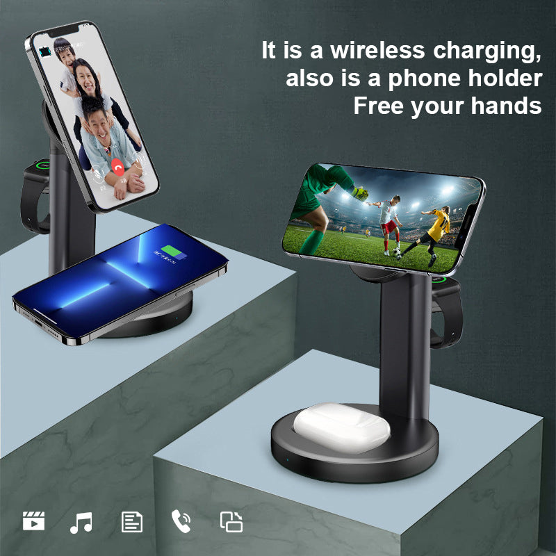 3 In 1 Wireless Charging Stand With Foldable Magnetic