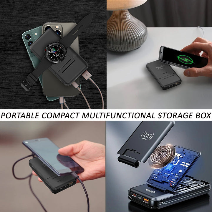 Budi Portable Power Bank 10000mAh, Portable Charger MagSafe Power Bank, Dual USB/ Wireless Power Bank with Multi Functional Box & Flash Light, PD Fast Charging Magnetic Power Bank for iPhone/ Smartphone