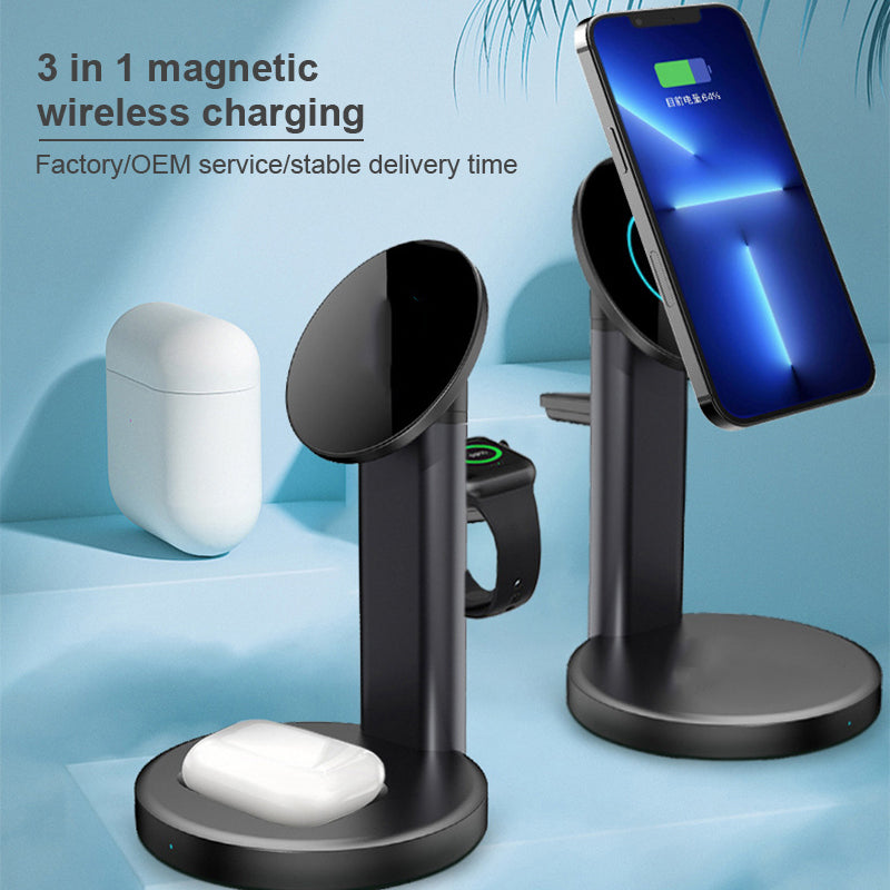 3 In 1 Wireless Charging Stand With Foldable Magnetic