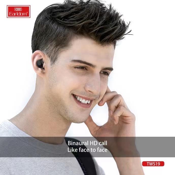 Earldom echte draadloze stereo-oordopjes, draadloze oortelefoons met weergave van het batterijniveau, draadloze oordopjes met aanraakbediening