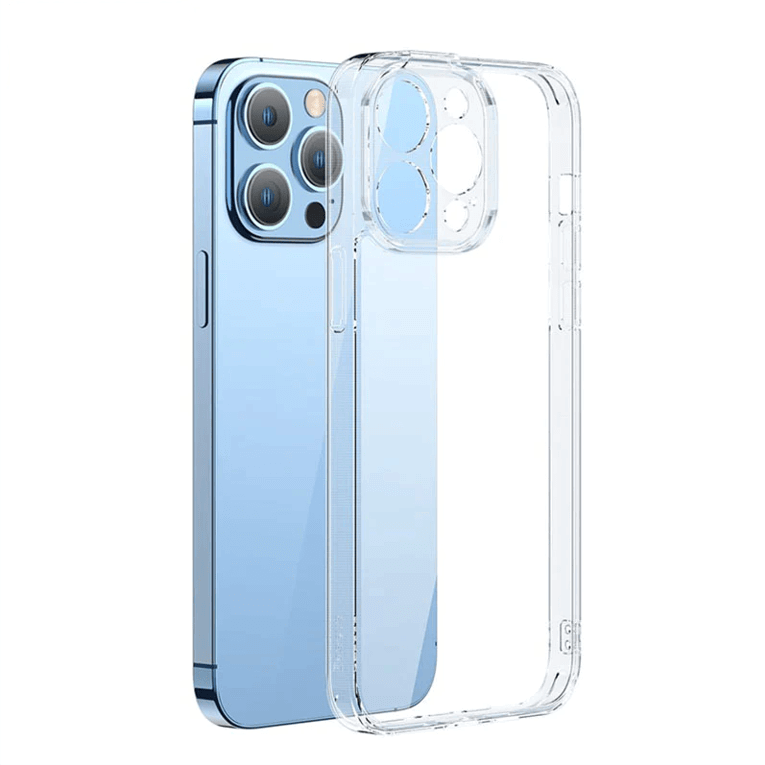 PhoneBits Slim Ultra Crystal Clear Glass Ceramic iPhone Case with Camera Lens Protection, Transparent Shockproof iPhone Case Compatible with iPhone Chargers, Protective Mobile Phone Transparent Case for iPhone, Clear iPhone Back Case Cover