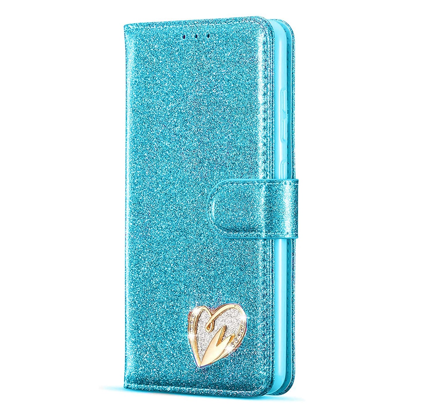 Shiny Leather Glitter Wallet Flip Case with Card Slots for iPhone