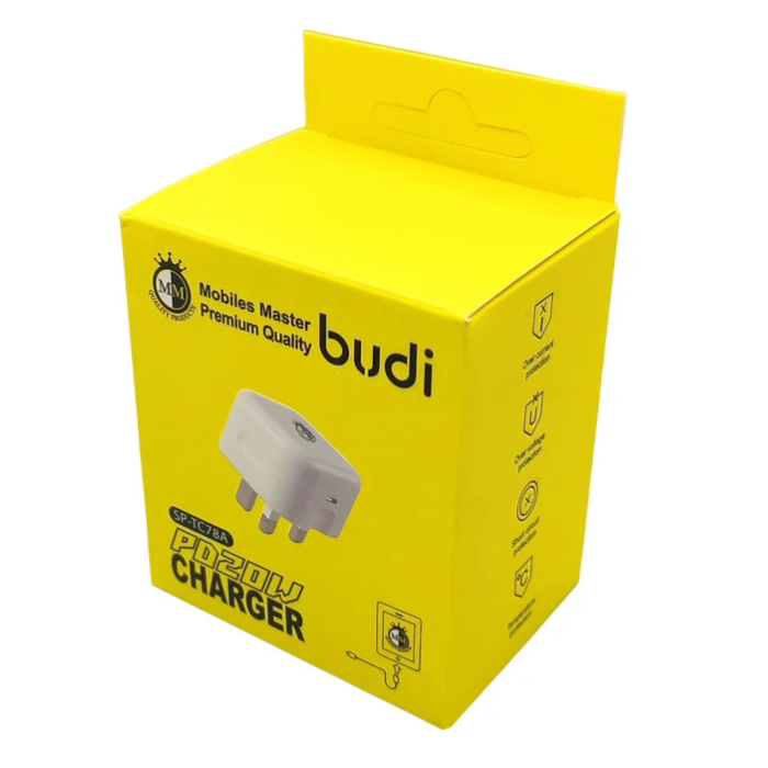 Budi Premium Quality Type-C Combo Charger with PD20 Watts Support